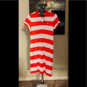 Polo  Ralph Lauren  Orange and White Dress NWT